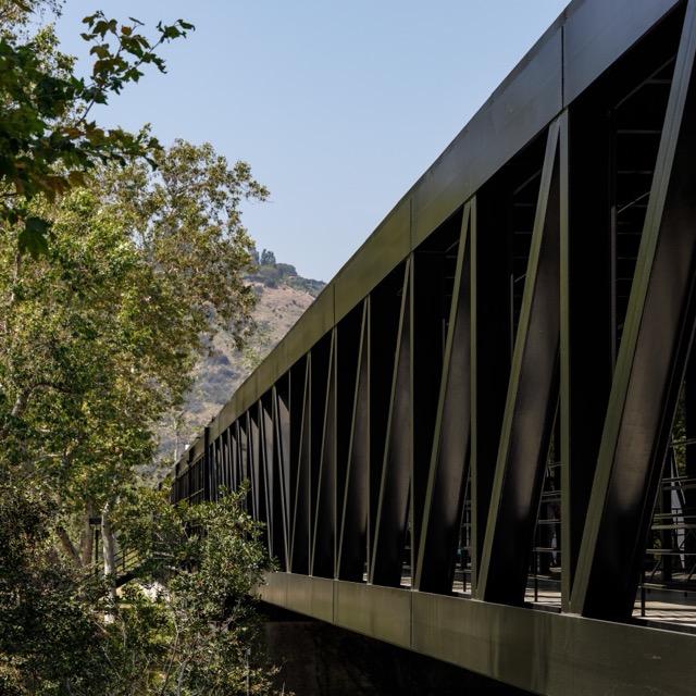 Metal breezeway on campus